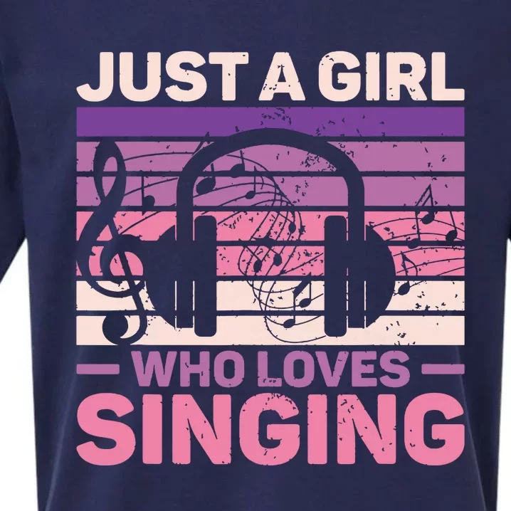 Just A Girl Who Loves Singing Women Music Lovers Teen Singer Sueded Cloud Jersey T-Shirt