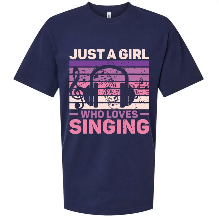 Just A Girl Who Loves Singing Women Music Lovers Teen Singer Sueded Cloud Jersey T-Shirt