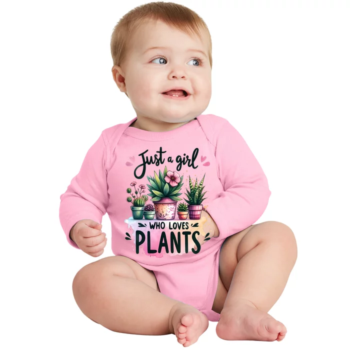 Just A Girl Who Loves Plants Baby Long Sleeve Bodysuit