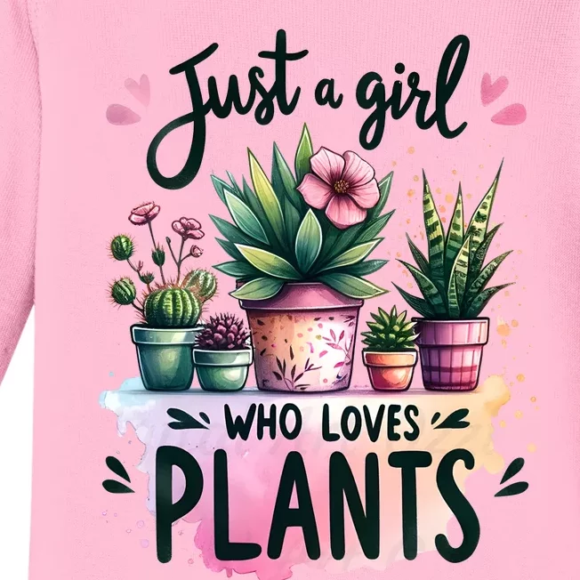 Just A Girl Who Loves Plants Baby Long Sleeve Bodysuit