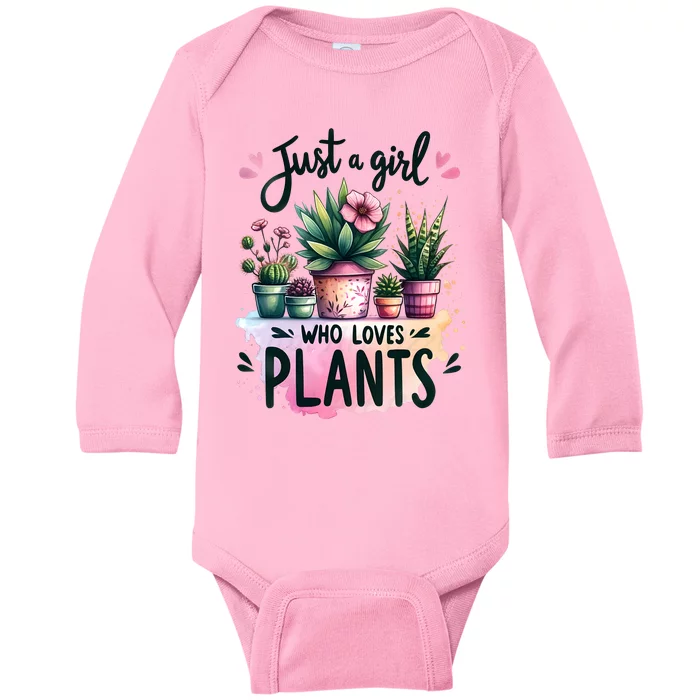 Just A Girl Who Loves Plants Baby Long Sleeve Bodysuit