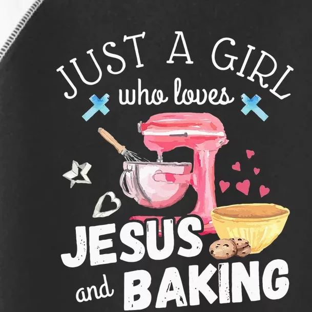 Just A Girl Who Loves Jesus And Baking Funny Christian Toddler Fine Jersey T-Shirt