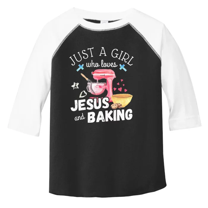 Just A Girl Who Loves Jesus And Baking Funny Christian Toddler Fine Jersey T-Shirt