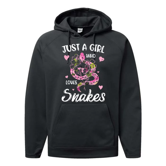 Just A Girl Who Loves Snakes Women Snake Lover Performance Fleece Hoodie