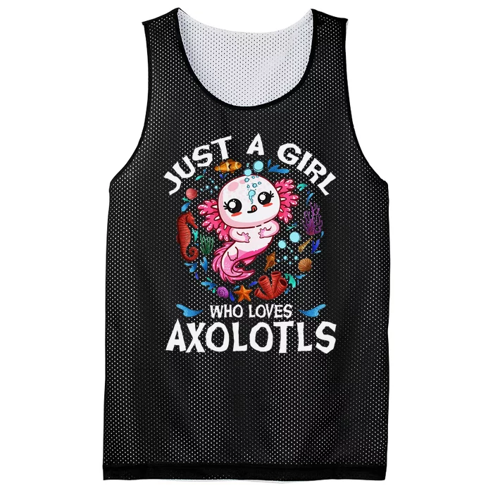 Just A Girl Who Loves Axolotls Cute Axolotl Mesh Reversible Basketball Jersey Tank