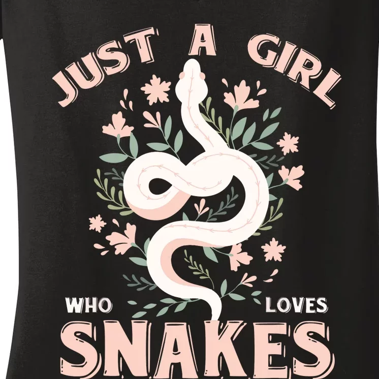 Just A Girl Who Loves Snakes Women's V-Neck T-Shirt