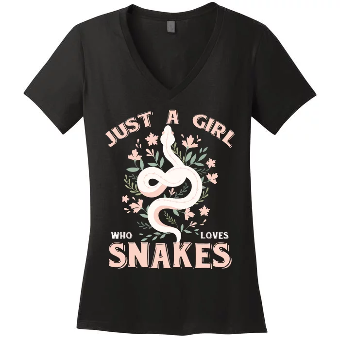 Just A Girl Who Loves Snakes Women's V-Neck T-Shirt