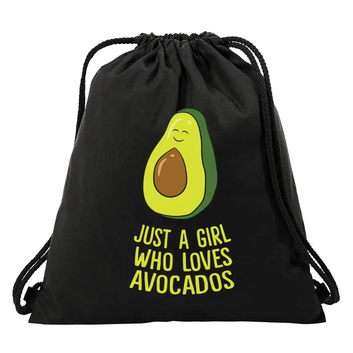 Just A Girl Who Loves Avocados Cute Avocado Drawstring Bag