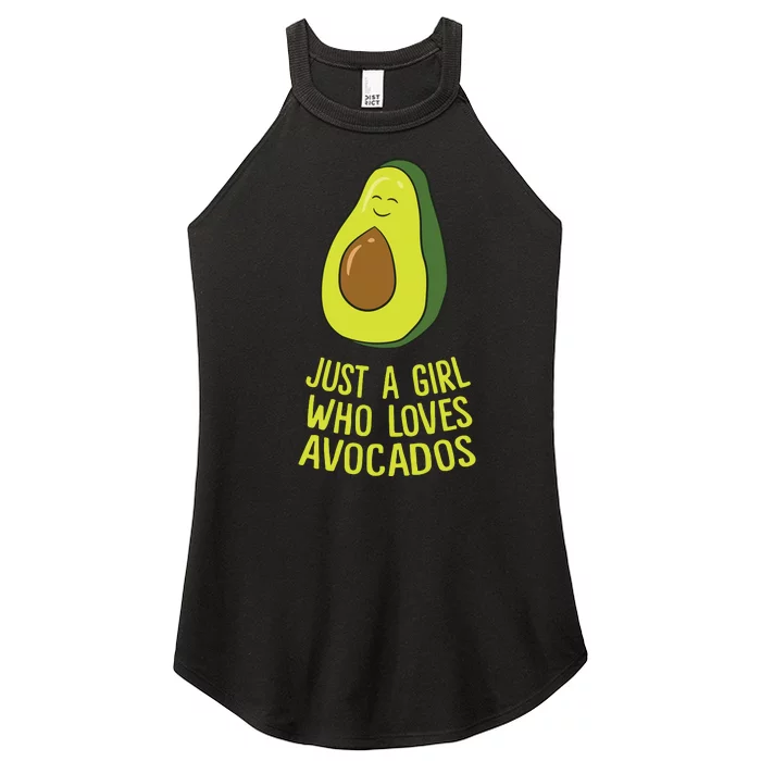 Just A Girl Who Loves Avocados Cute Avocado Women’s Perfect Tri Rocker Tank