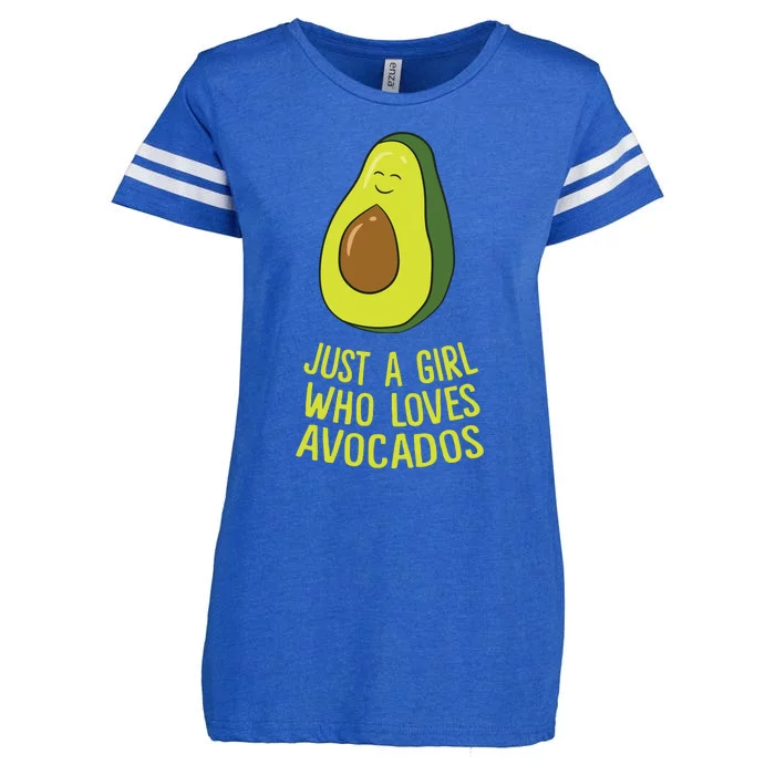 Just A Girl Who Loves Avocados Cute Avocado Enza Ladies Jersey Football T-Shirt