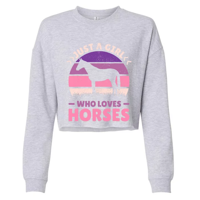 Just A Girl Who Loves Horses Women Horse Stuff Horse Lovers Cropped Pullover Crew