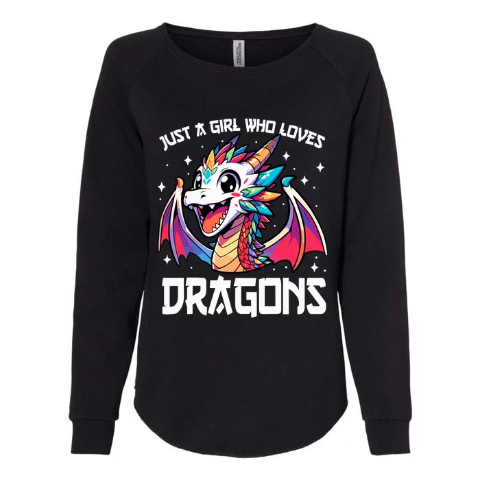 Just A Girl Who Loves Dragons Anime Lover Girl Womens California Wash Sweatshirt