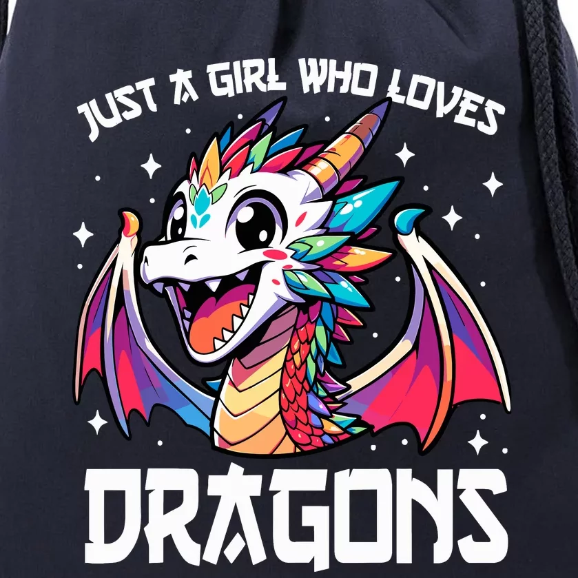 Just A Girl Who Loves Dragons Anime Lover Girl Drawstring Bag