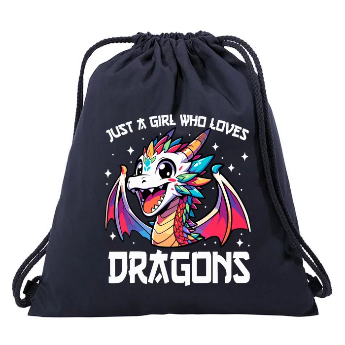 Just A Girl Who Loves Dragons Anime Lover Girl Drawstring Bag