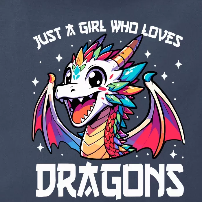 Just A Girl Who Loves Dragons Anime Lover Girl Zip Tote Bag