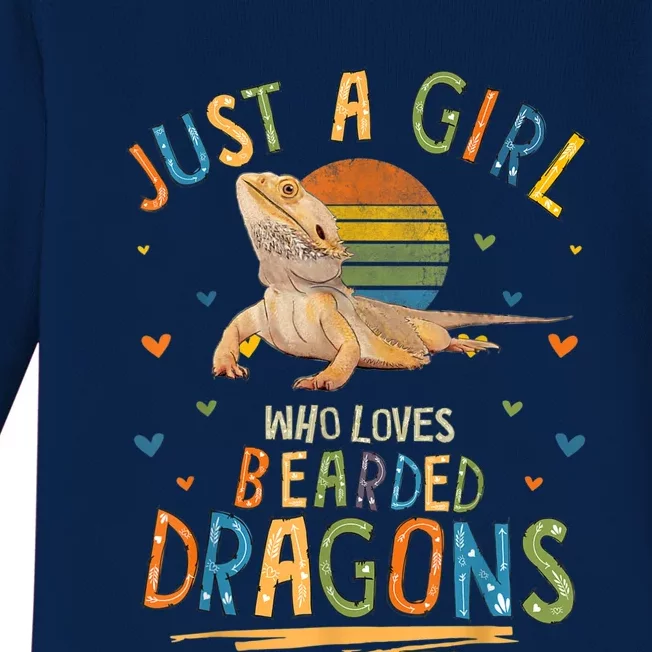 Just A Girl Who Loves Bearded Dragons Baby Long Sleeve Bodysuit