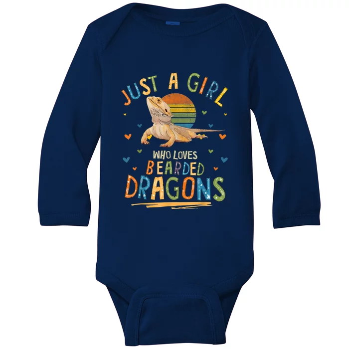 Just A Girl Who Loves Bearded Dragons Baby Long Sleeve Bodysuit