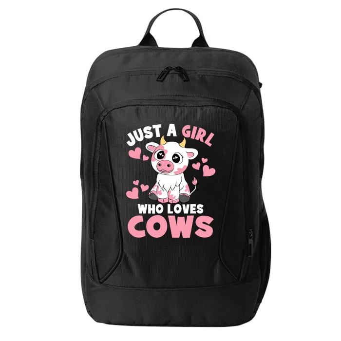 Just A Girl Who Loves Cows Cute Cow Lover Cow Print City Backpack