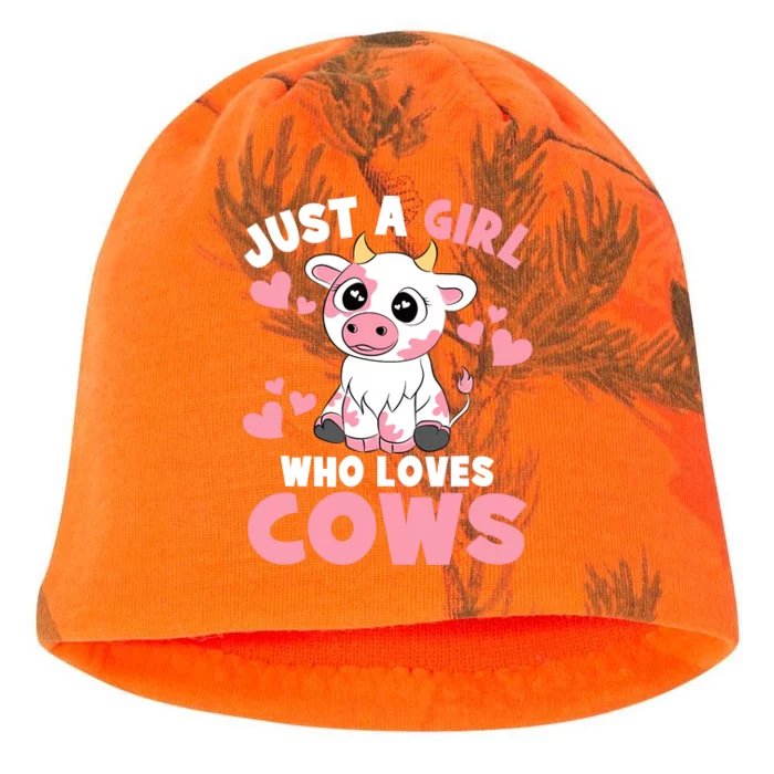 Just A Girl Who Loves Cows Cute Cow Lover Cow Print Kati - Camo Knit Beanie