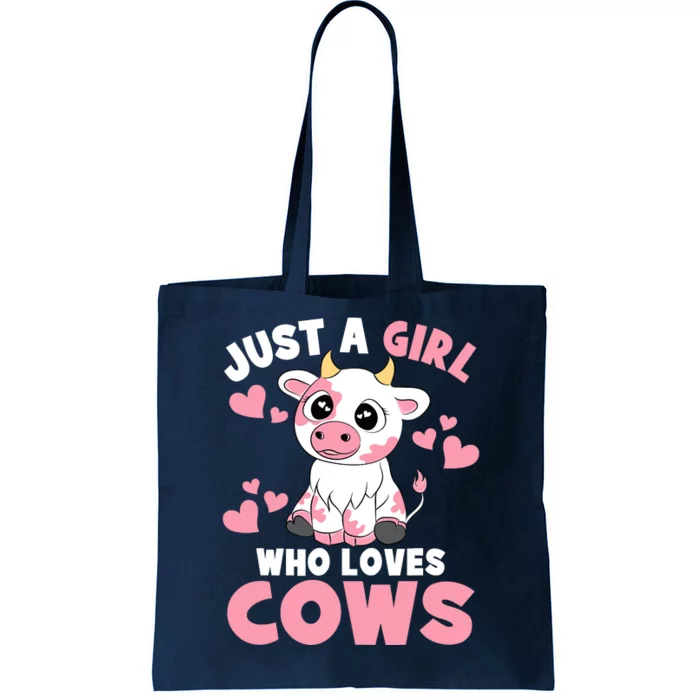 Just A Girl Who Loves Cows Cute Cow Lover Cow Print Tote Bag