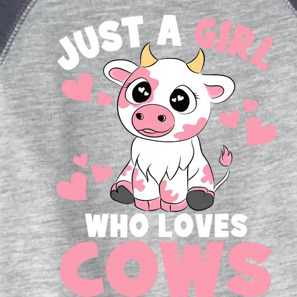 Just A Girl Who Loves Cows Cute Cow Lover Cow Print Toddler Fine Jersey T-Shirt