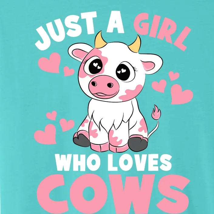 Just A Girl Who Loves Cows Cute Cow Lover Cow Print ChromaSoft Performance T-Shirt