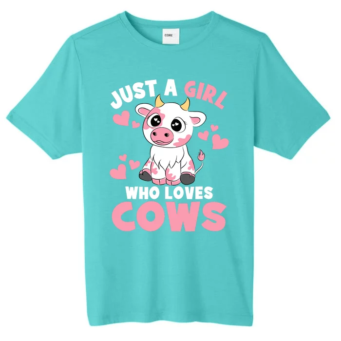 Just A Girl Who Loves Cows Cute Cow Lover Cow Print ChromaSoft Performance T-Shirt