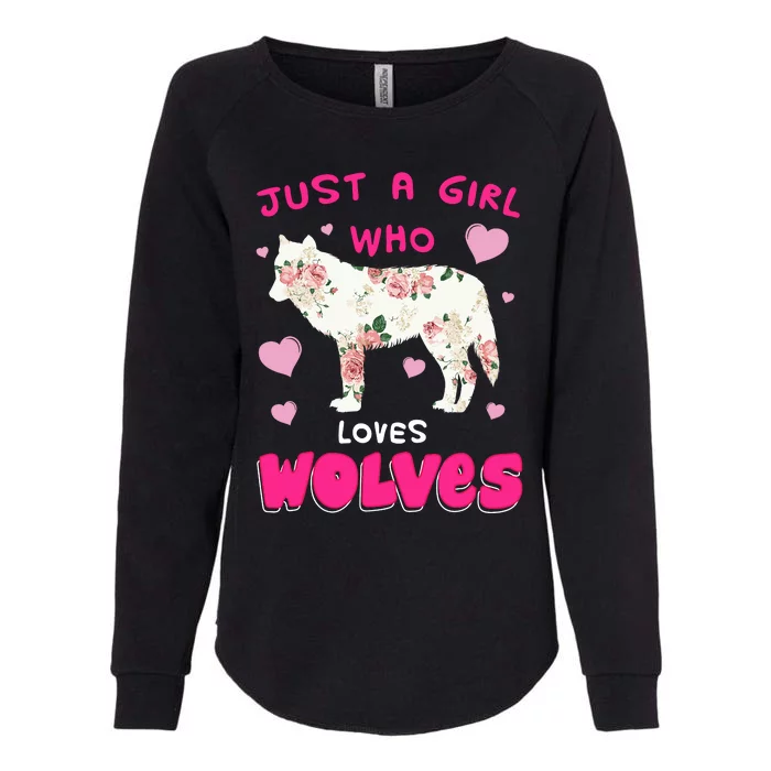 Just A Girl Who Loves Wolves Funny Wolf Doglike Lover Outfit Womens California Wash Sweatshirt