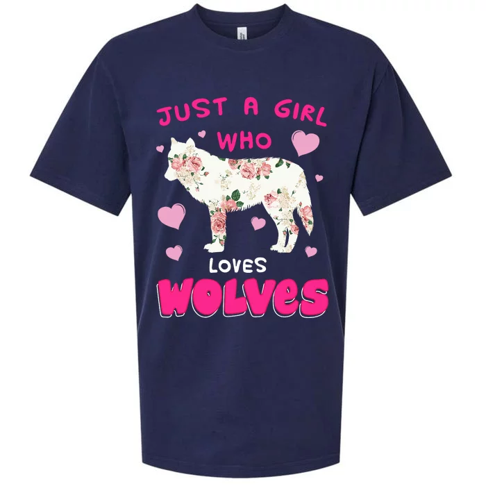 Just A Girl Who Loves Wolves Funny Wolf Doglike Lover Outfit Sueded Cloud Jersey T-Shirt