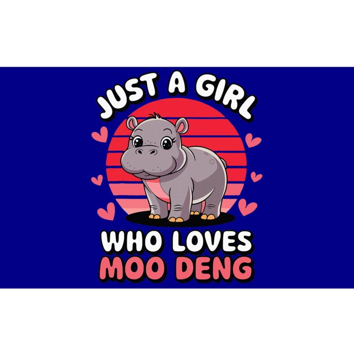 Just A Girl Who Loves Moo Deng Cute Baby Hippo Bumper Sticker