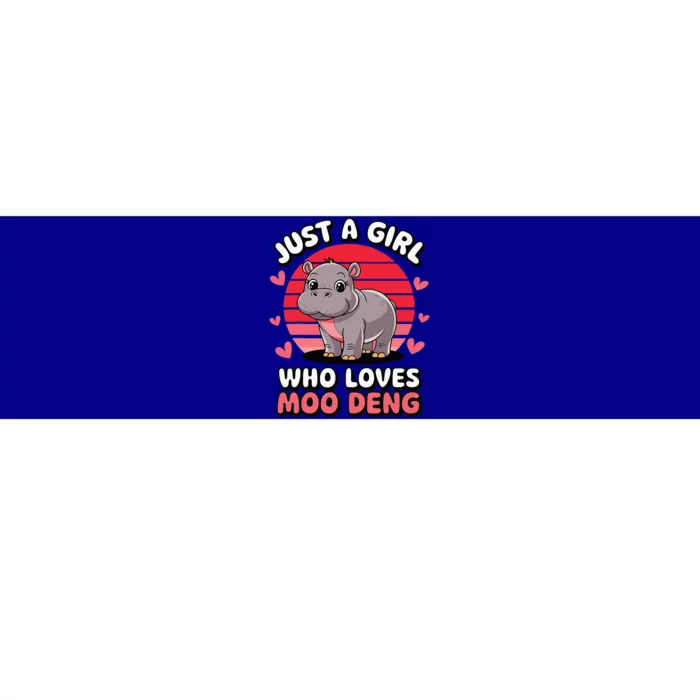 Just A Girl Who Loves Moo Deng Cute Baby Hippo Bumper Sticker