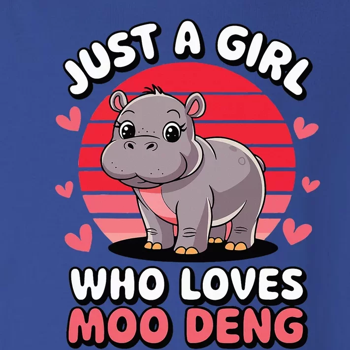 Just A Girl Who Loves Moo Deng Cute Baby Hippo Toddler Long Sleeve Shirt