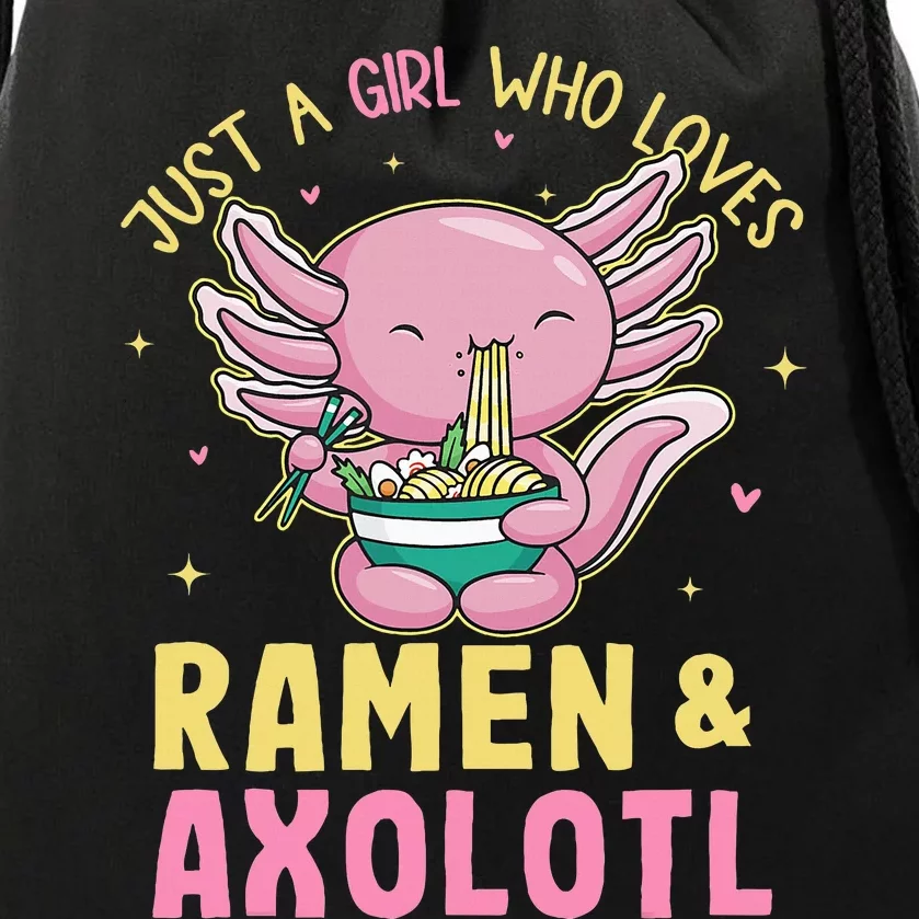 Just A Girl Who Love Ramen And Axolotl Kawaii Anime Japanese Drawstring Bag