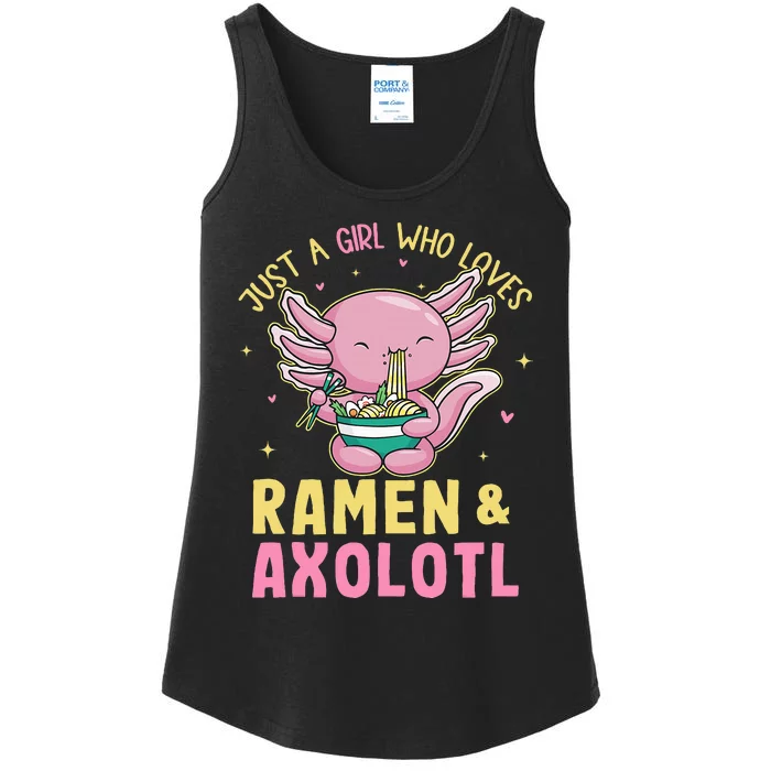 Just A Girl Who Love Ramen And Axolotl Kawaii Anime Japanese Ladies Essential Tank