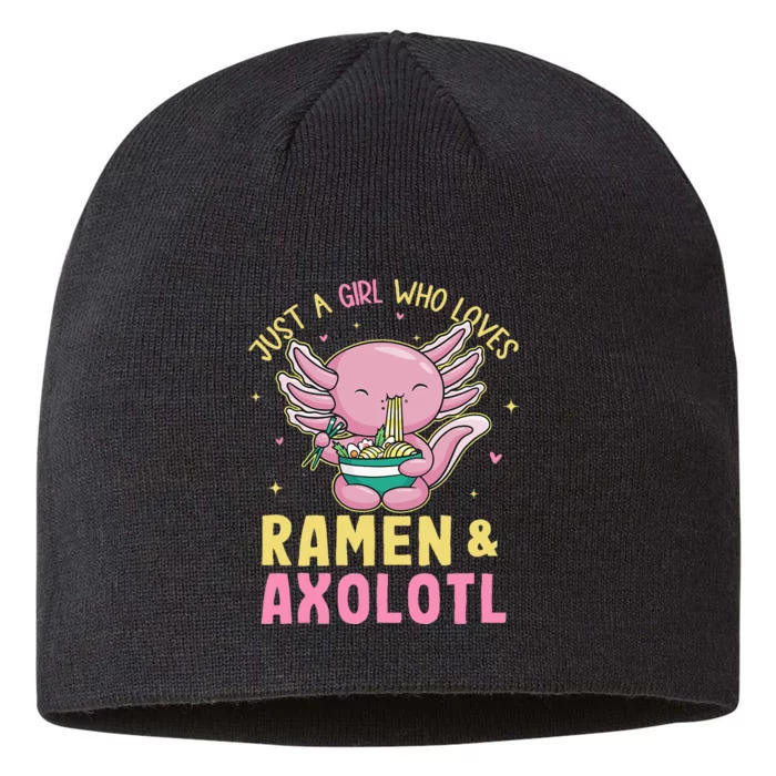 Just A Girl Who Love Ramen And Axolotl Kawaii Anime Japanese 8 1/2in Sustainable Knit Beanie