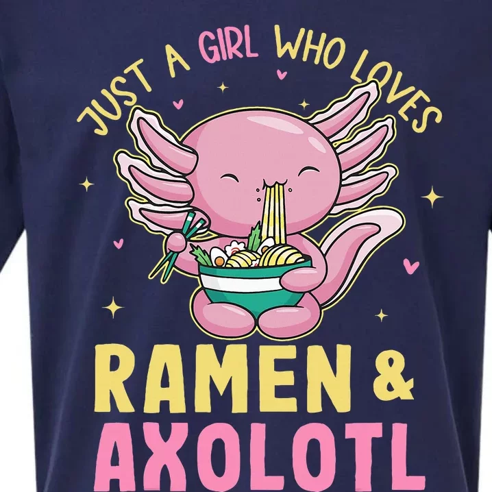 Just A Girl Who Love Ramen And Axolotl Kawaii Anime Japanese Sueded Cloud Jersey T-Shirt