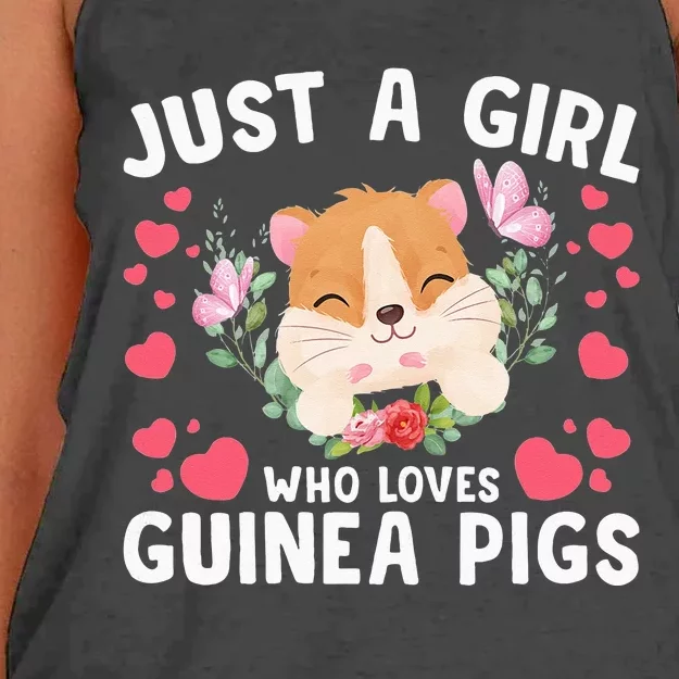 Just A Girl Who Loves Guinea Pigs Cute Guinea Pig Women's Knotted Racerback Tank