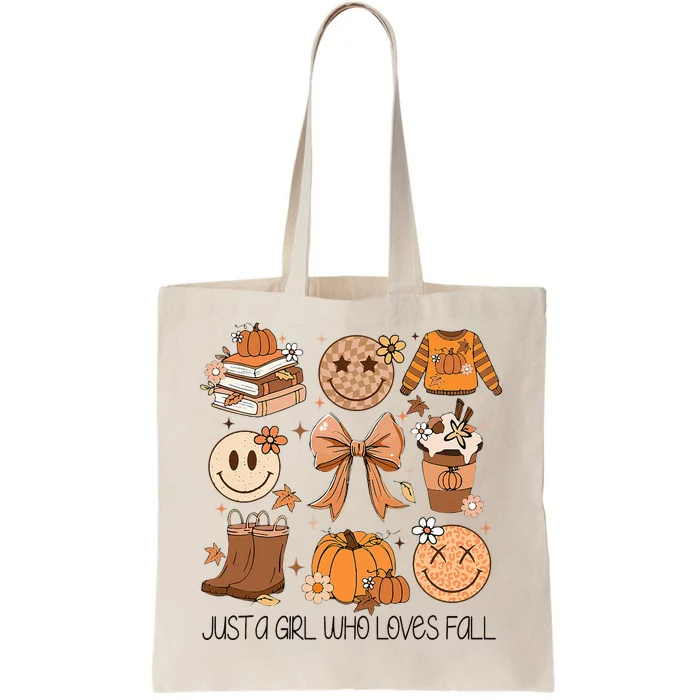 Just A Girl Who Loves Fall Pumpkin Spice Leaves Autumn Tote Bag