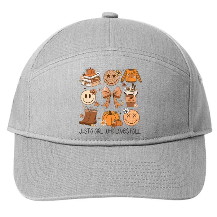 Just A Girl Who Loves Fall Pumpkin Spice Leaves Autumn 7-Panel Snapback Hat