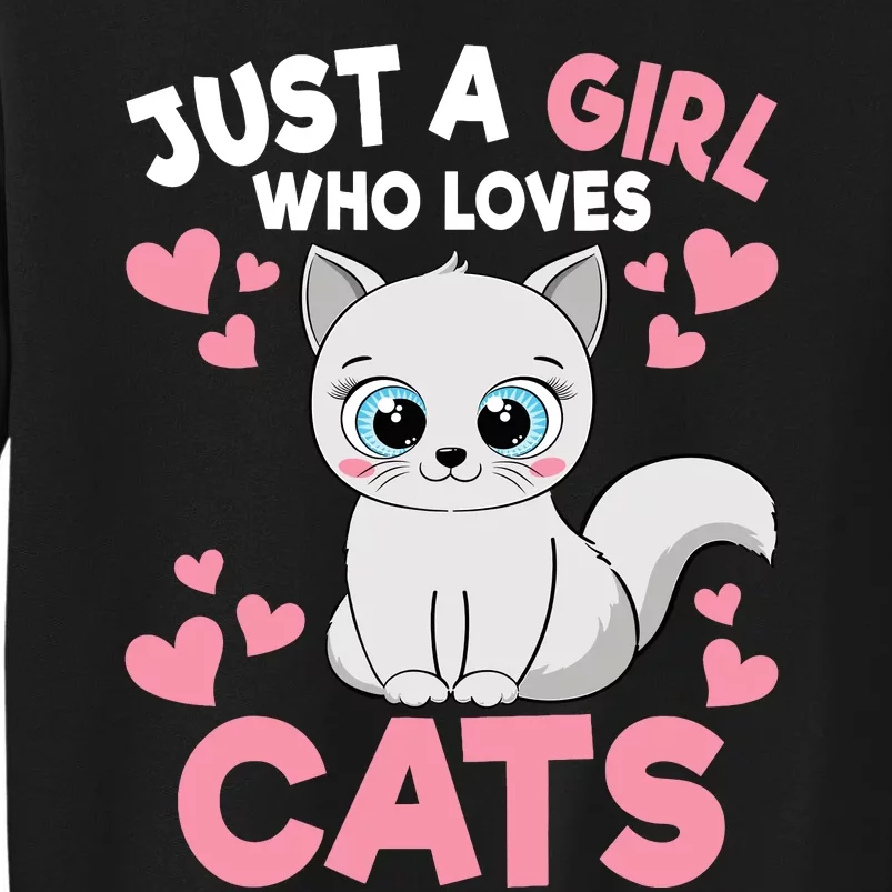 Just A Girl Who Loves Cats Cute Cat Lover Girl Sweatshirt