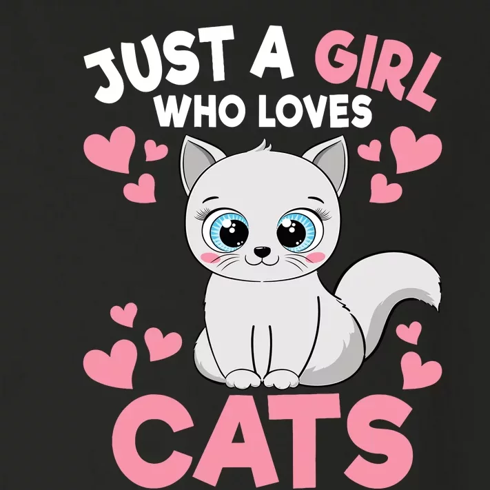 Just A Girl Who Loves Cats Cute Cat Lover Girl Toddler Long Sleeve Shirt