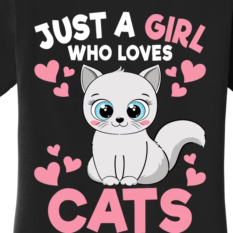 Just A Girl Who Loves Cats Cute Cat Lover Girl Women's T-Shirt