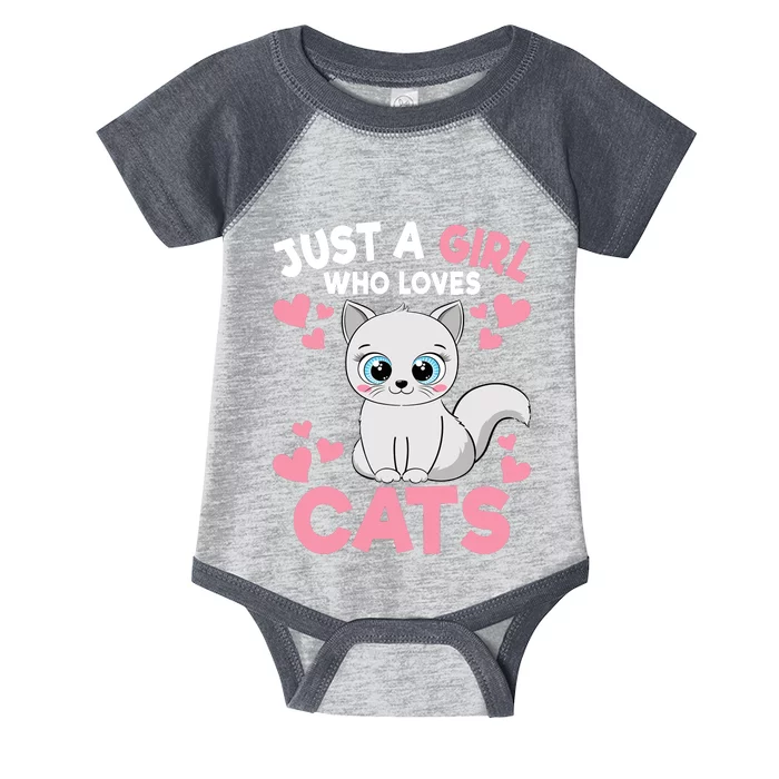 Just A Girl Who Loves Cats Cute Cat Lover Girl Infant Baby Jersey Bodysuit