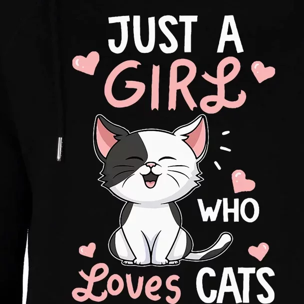 Just A Girl Who Loves Cats Cute Cat Lover Gifts Womens Funnel Neck Pullover Hood