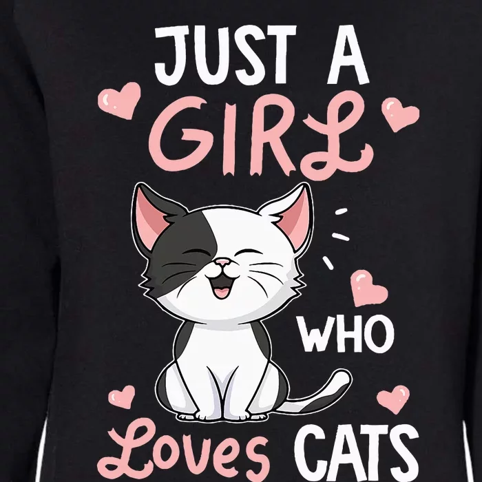 Just A Girl Who Loves Cats Cute Cat Lover Gifts Womens California Wash Sweatshirt