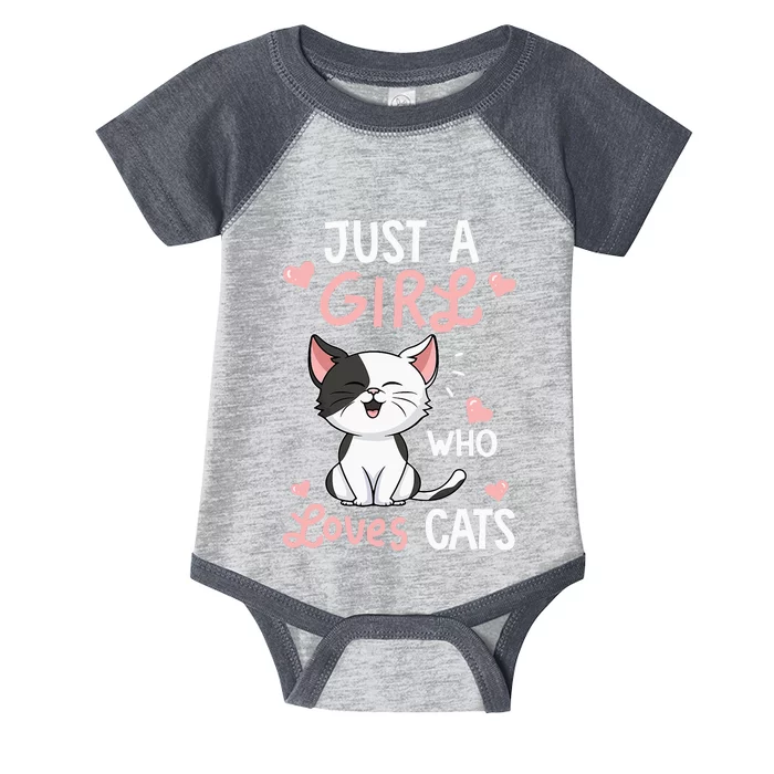 Just A Girl Who Loves Cats Cute Cat Lover Gifts Infant Baby Jersey Bodysuit