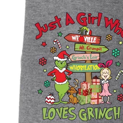 Just A Girl Who Loves Grinchmas Merry Christmas Doggie 3-End Fleece Hoodie