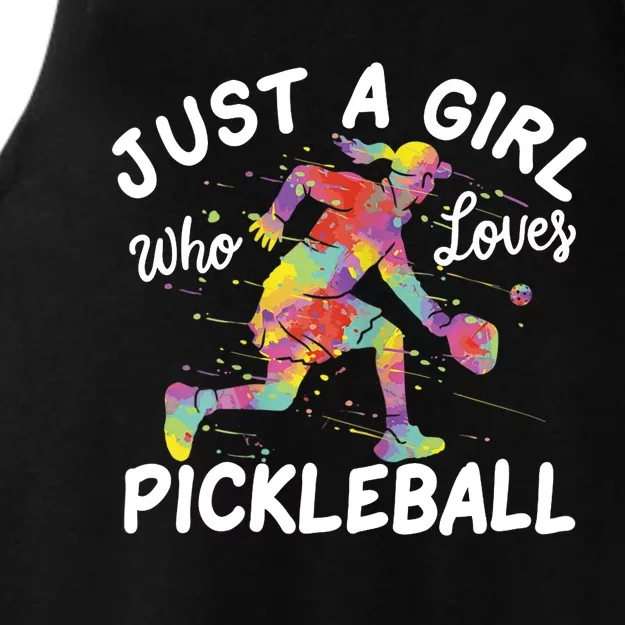 Just A Girl Who Loves Pickleball Ladies Tri-Blend Wicking Tank