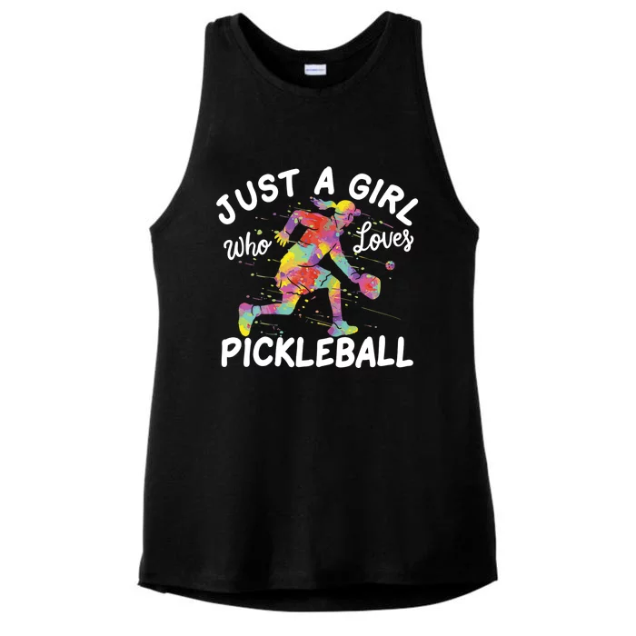 Just A Girl Who Loves Pickleball Ladies Tri-Blend Wicking Tank