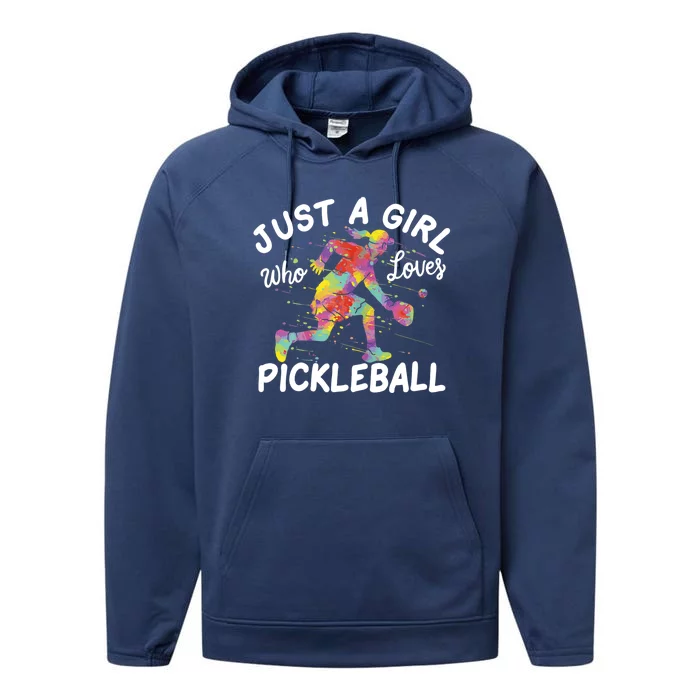 Just A Girl Who Loves Pickleball Performance Fleece Hoodie